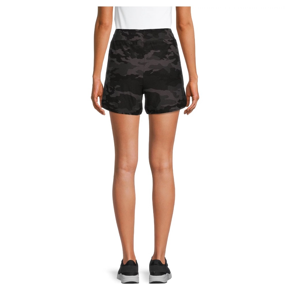 Athletic Works Women's Gym Shorts, Black Camo - Picture 3 of 5